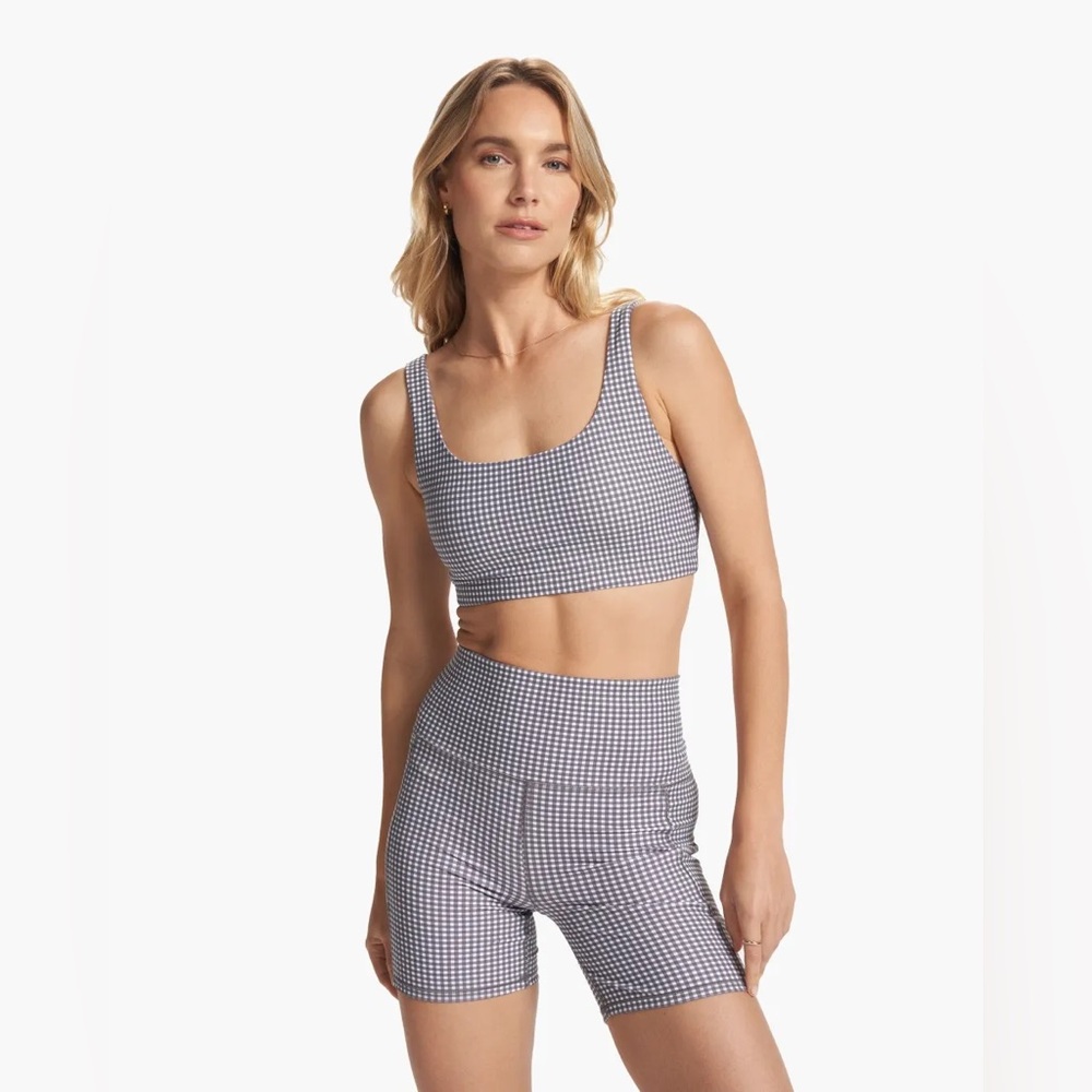 Vuori Gingham Scoop Bra and Short Set